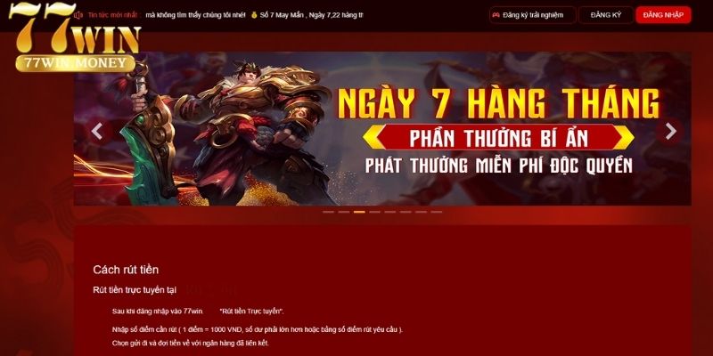 rút tiền 77win nhanh chóng 